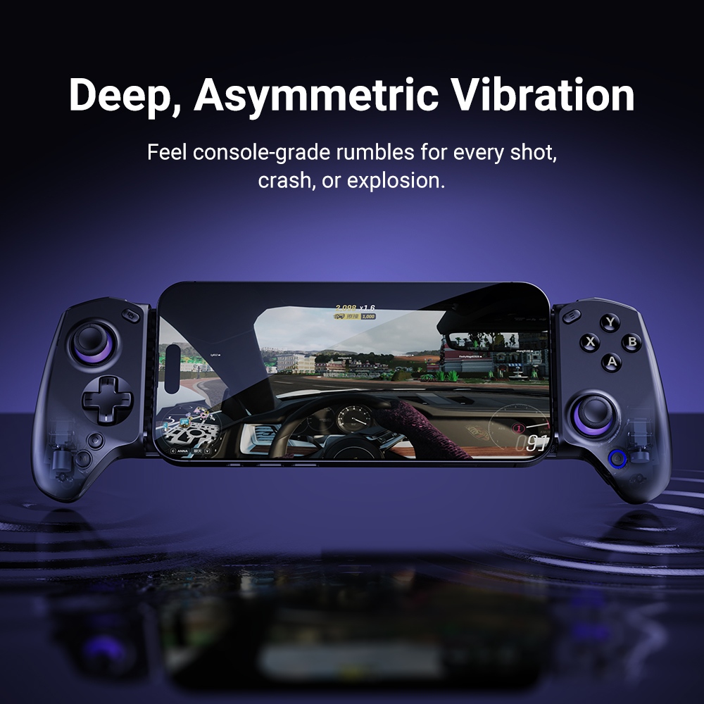 abxylute S8 Wireless Mobile Game Controller, Compatible with iPhone 17 Series, Android, Tablets, Switch 1/2, Extending up to 216mm, Hall Effect Joysticks, Hall Effect Linear Triggers, Customizable Back Buttons