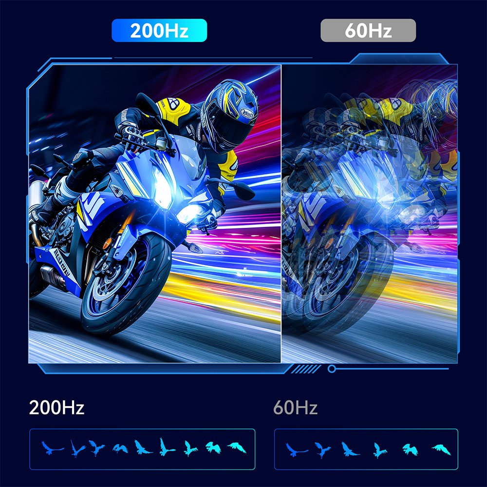 TITAN ARMY P27GR Gaming Monitor, 27-inch 2560*1440 16:9 Fast IPS Screen, 200Hz Refresh Rate, 1ms GTG, 99% sRGB, HDR400, Adaptive-Sync, Gaming Mode, Dynamic OD, PBP & PIP Display, Low Blue Light, Adjustable Tilt, VESA Wall Mounting