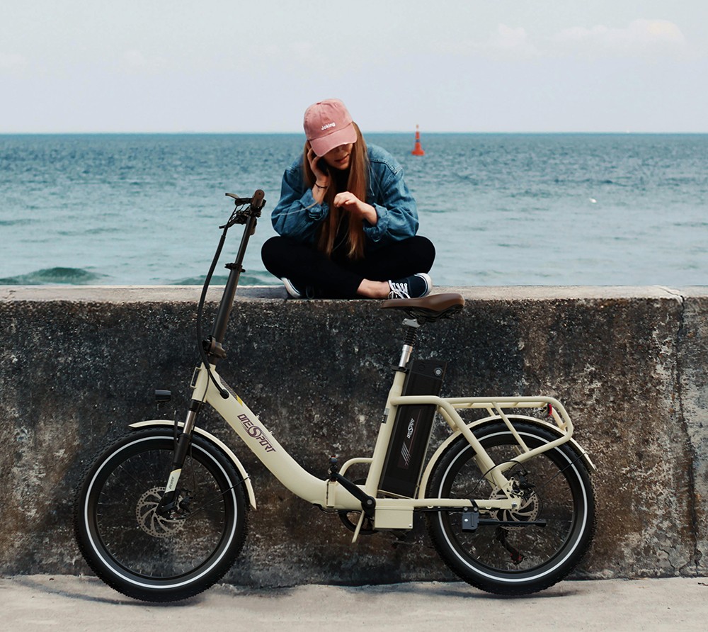 ONESPORT OT16-2 Elektrofahrrad, 250W Motor, 48V 17Ah Akku, 20x3,0 Zoll Reifen, 25km/h Höchstgeschwindigkeit, 120km Reichweite, Mechanische Scheibenbremsen – Weiß