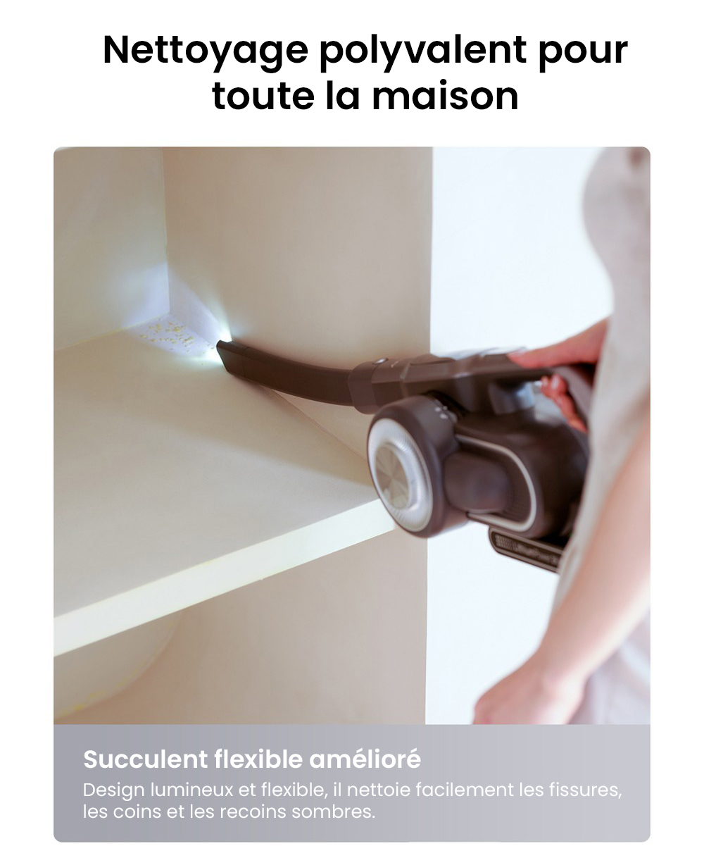 Aspirateur à main sans fil JIMMY H10 Flex, aspiration 245AW, 4 modes de nettoyage, bac à poussière de 0,6 L, batterie 2500 mAh