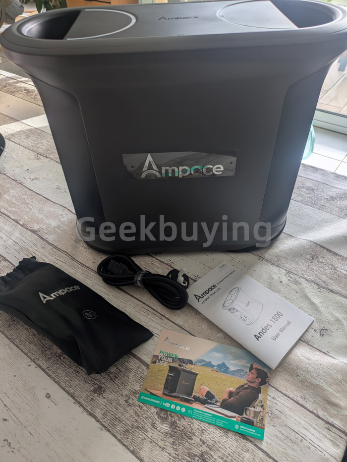 Ampace Andes 1500 hordozható erőmű 1462Wh + 1x SP200 200W összecsukható napelem