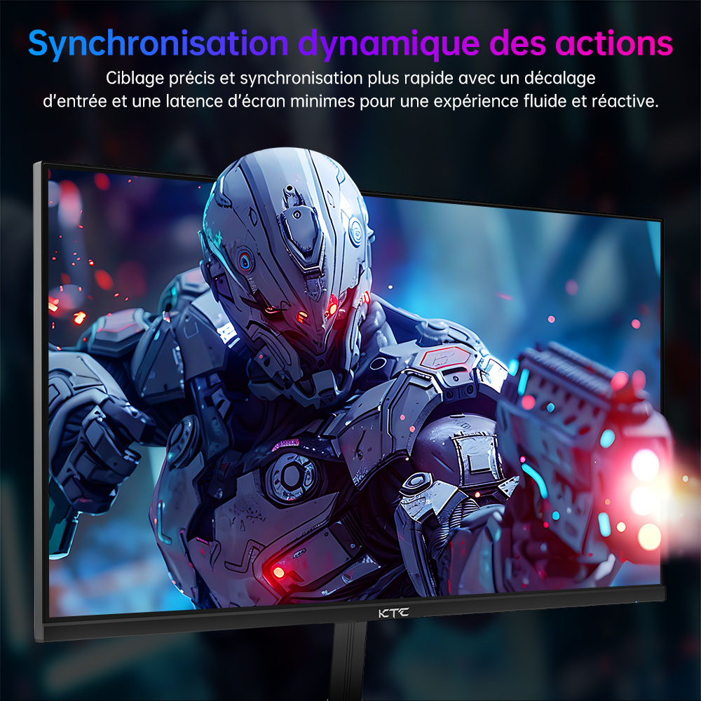 Moniteur de jeu KTC H24F8, écran IPS rapide 23,8 pouces 1920 x 1080 16:9, taux de rafraîchissement de 190 Hz, temps de réponse de 1 ms, HDR10, 135 % sRGB, synchronisation adaptative, synchronisation d'action dynamique, assistance au jeu, faible lumière bleue et sans scintillement