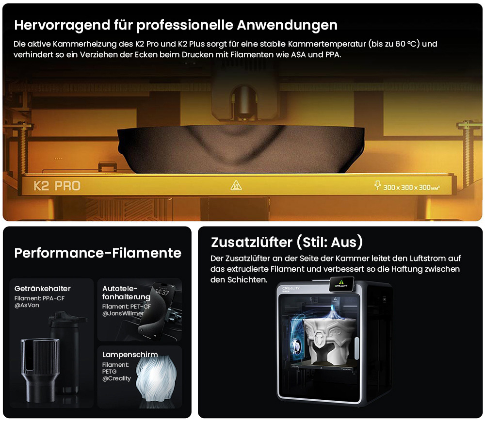 Creality K2 Pro Combo 3D-Drucker, CFS-System, 300*300*300mm