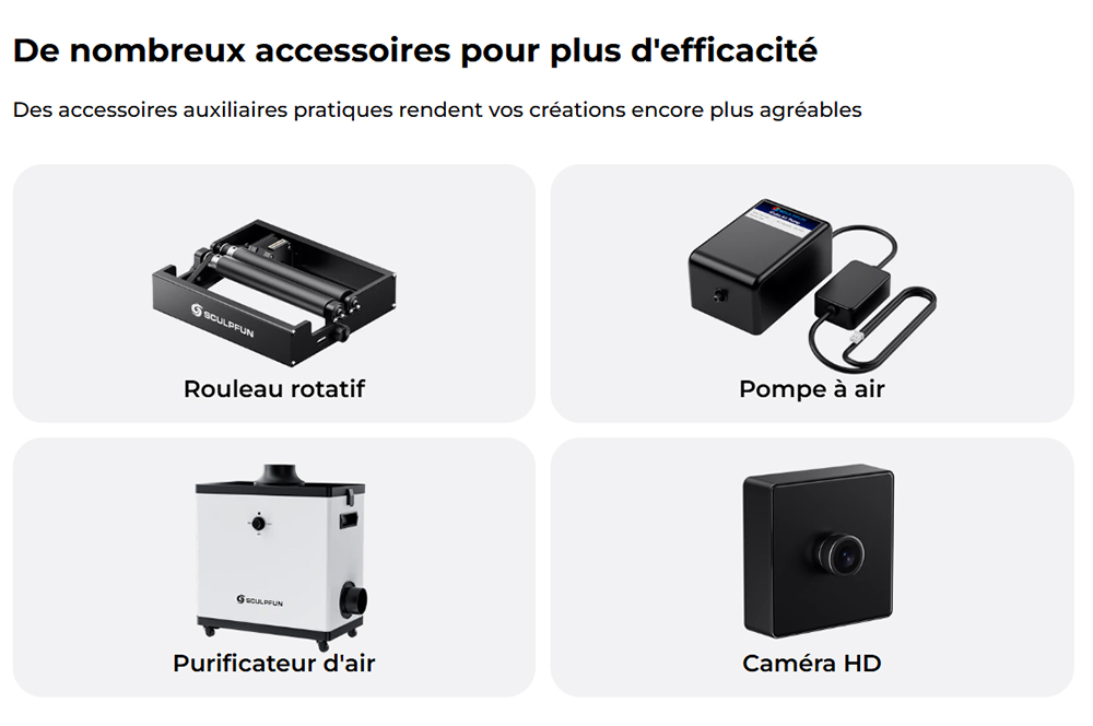 SCULPFUN iCube Ultra Dual 12W + 1.2W Graveur Laser Précis – Spot 0.08/0.03 mm, Filtre à Fumée et Éclairage LED à 4 Modes, Zone de Travail 150x135mm