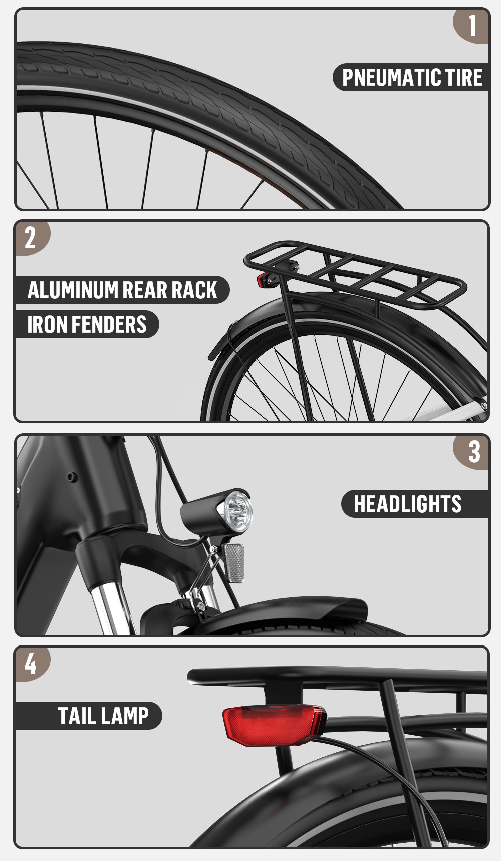 ONESPORT OT07 Vélo électrique, 250 W BAFANG Moteur à entraînement central, Batterie 36 V 14 Ah, Pneus 27,5 pouces, Vitesse maximale 25 km/h, Autonomie 110 km, Fourche amortissante, Freins à disque hydrauliques, SHIMANO 7 vitesses - Noir