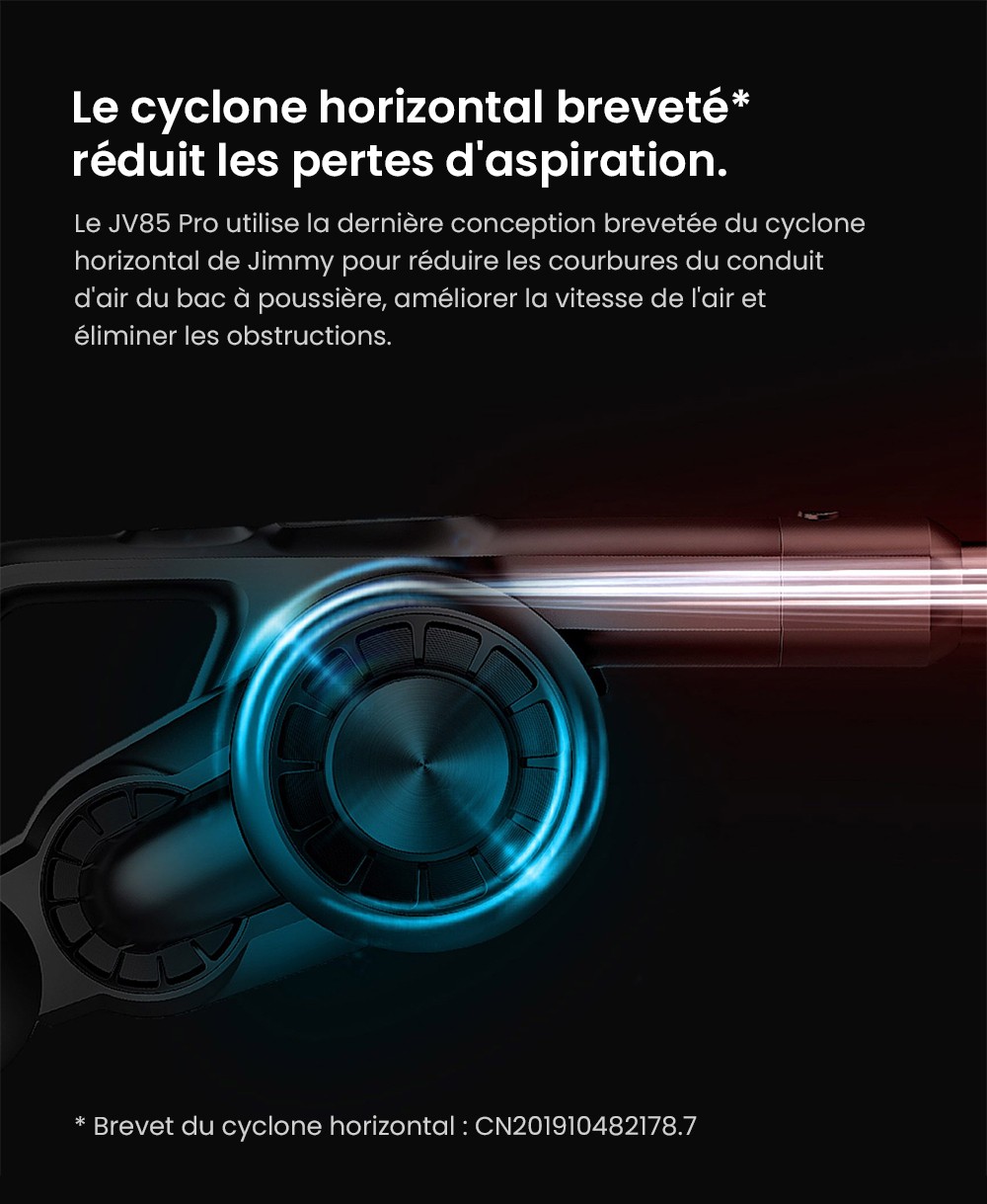Aspirateur à main flexible sans fil JIMMY JV85 Pro avec aspiration puissante de 200 AW, moteur sans balais numérique de 550 W, autonomie de 70 minutes, bruit ultra-faible pour nettoyer les sols et les meubles par Xiaomi