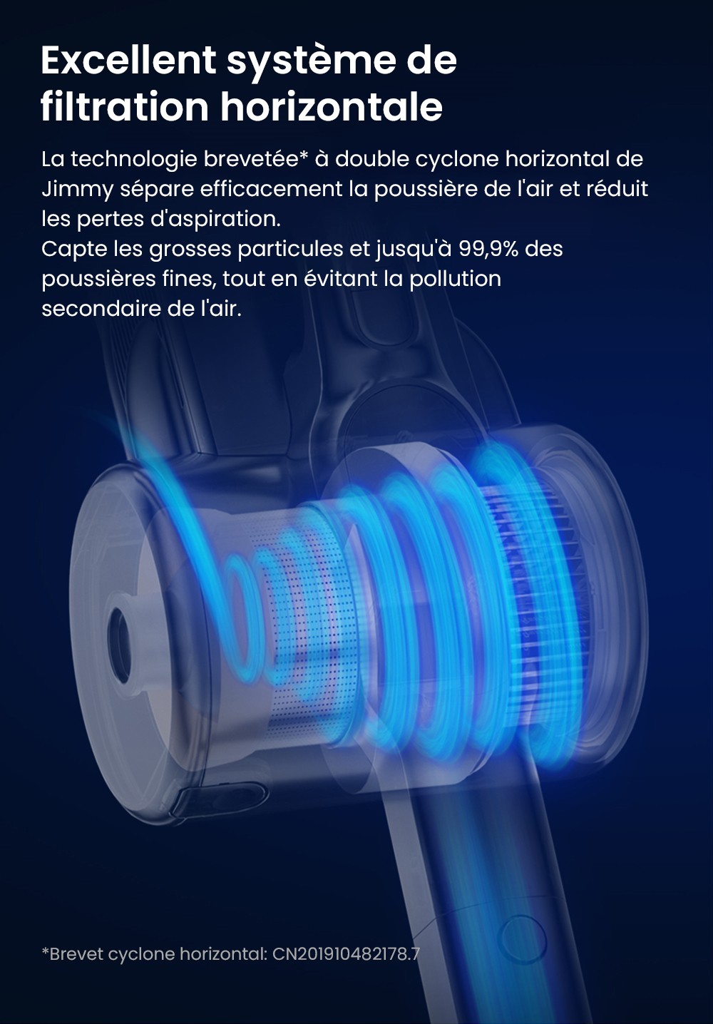 Aspirateur à main sans fil JIMMY H10 Flex, aspiration 245AW, 4 modes de nettoyage, bac à poussière de 0,6 L, batterie 2500 mAh