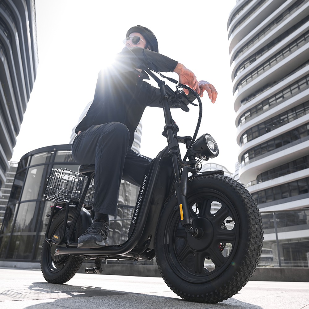 iScooter F7 Elektroroller, 1000-W-Motor, 48-V-10,4-Ah-Akku, 16-Zoll-Reifen, 45 km/h Höchstgeschwindigkeit, 50 km Reichweite, Scheibenbremse vorne und hinten, Stoßdämpfer an der Vordergabel