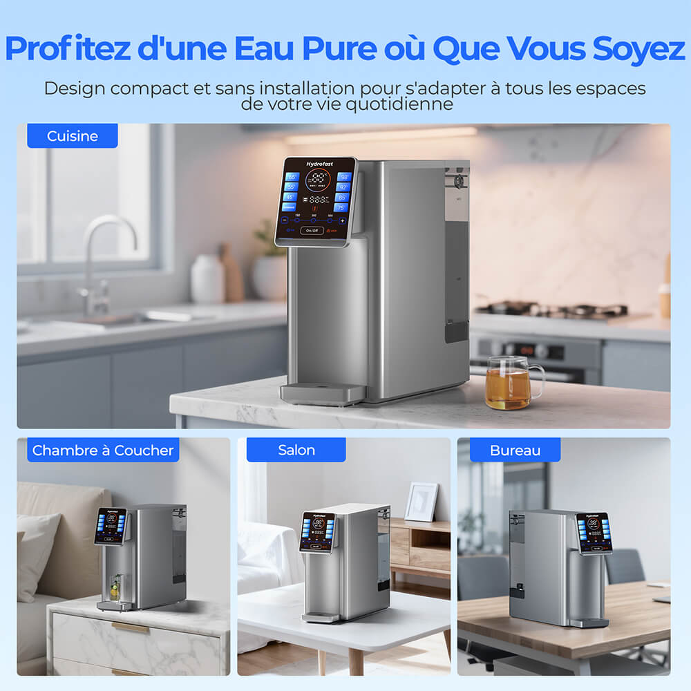 Hydrofast W100 Purificateur D'eau de Comptoir + HiBREW H10A Machine à Café Semi-automatique