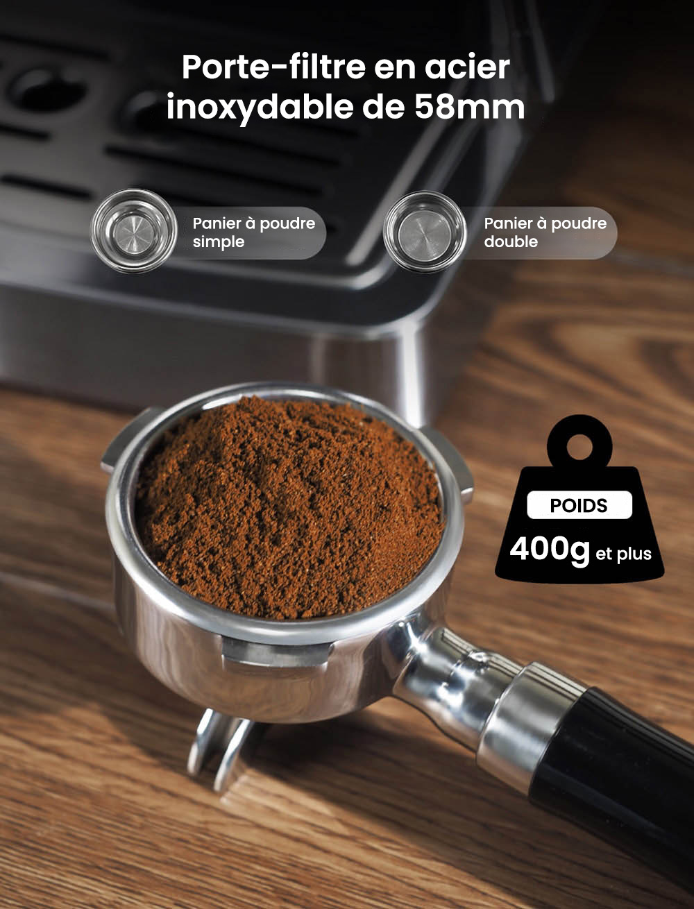 Machine à café expresso semi-automatique HiBREW H10A, 19 bars, machine à café froide/chaude