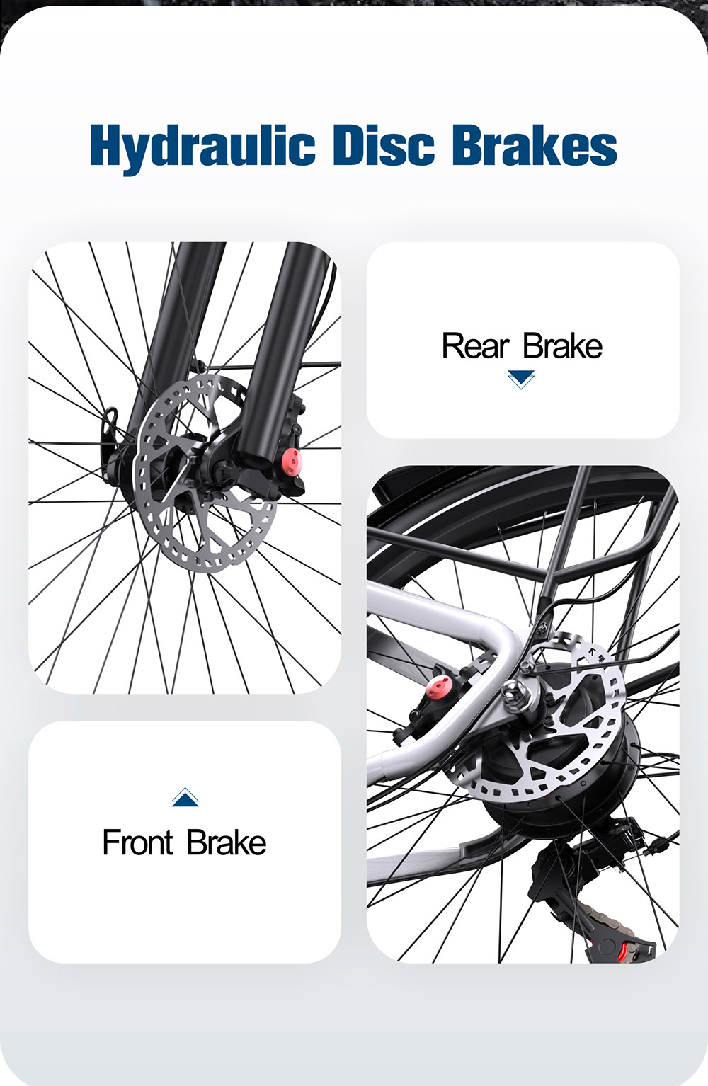 ONESPORT OT05 Vélo électrique, 27,5" Cadre en aluminium, Batterie 36V 18,2Ah, 25km/h, Moteur ANANDA 250W, Capteur de couple Shimano 7 vitesses, 60-120KM Portée maximale, Disque à huile, Charge maximale 100kg - Blanc