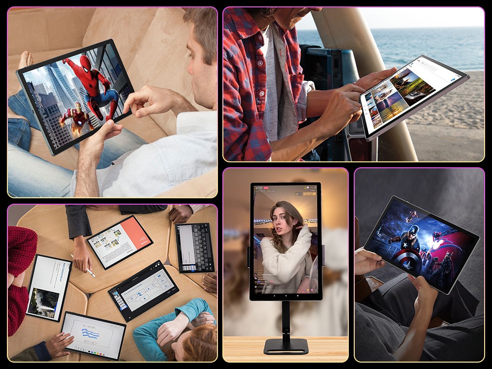 MESWAO B3 Pro Tablet, 15,6 Zoll 1920*1080 IPS Bildschirm, MTK Helio G99 8 Kerne, 8GB RAM 256GB ROM, Android 14, WiFi 5 Bluetooth 5.0, 12000mAh Akku, 32MP+5MP Kamera, 4* Lautsprecher - EU Stecker, Schwarz