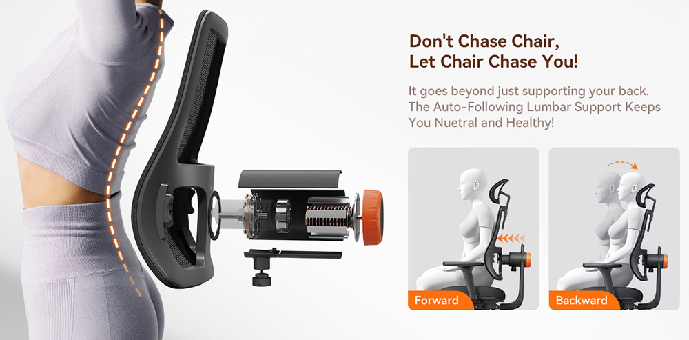 NEWTRAL MAGICH003 Ergonomischer Stuhl mit abnehmbarer Arbeitsplatte (aktualisiert), automatisch mitlaufender Rückenlehne, adaptiver Lendenwirbelstütze, verstellbarer Kopfstützen-Sitztiefe, verstellbare 3D-Armlehne und 3 Arretierungspositionen