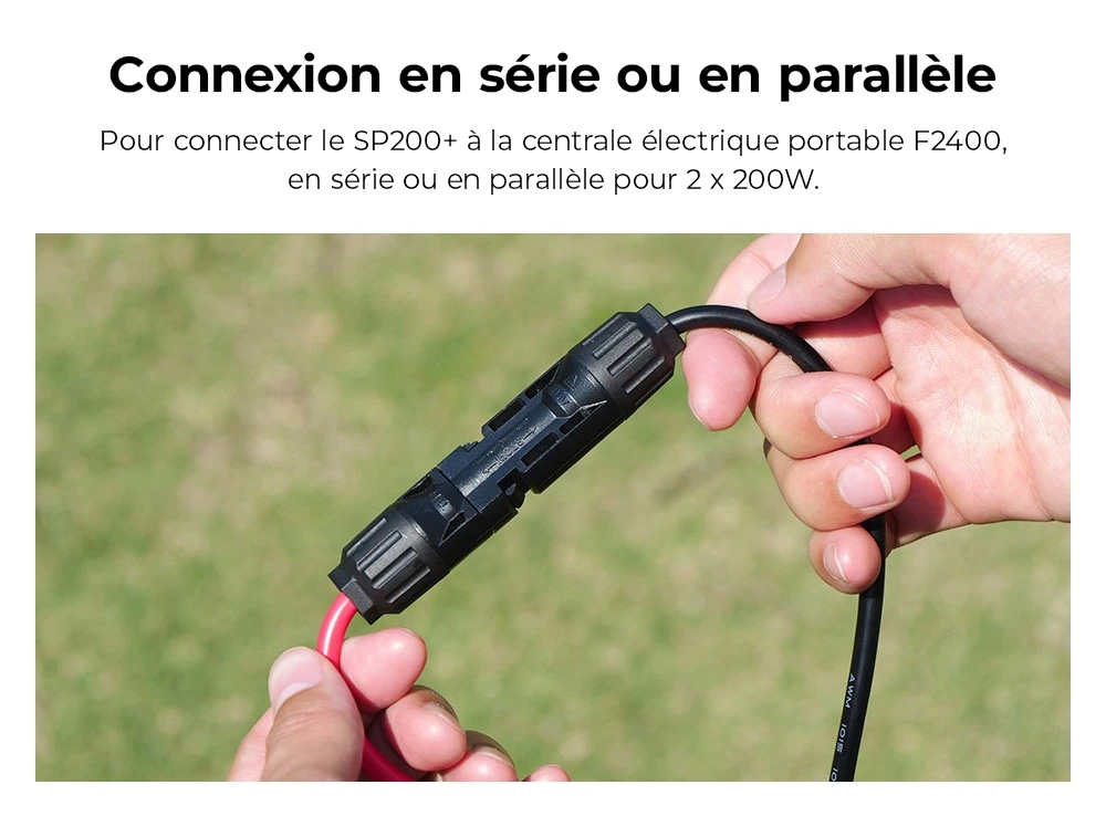 FOSSiBOT SP200 (Nouveau) 200W Panneau solaire pliable, Rendement cellulaire élevé 23,4%, Revêtement ETFE, Supports réglables pour maison, camping-car, camping, panne - Vert