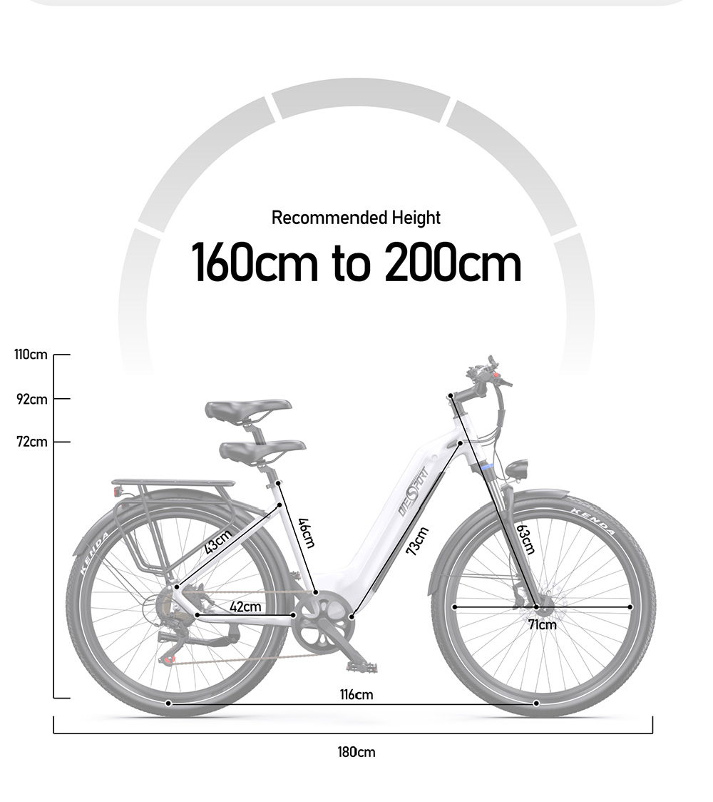 ONESPORT OT05 Vélo électrique, 27,5" Cadre en aluminium, Batterie 36V 18,2Ah, 25km/h, Moteur ANANDA 250W, Capteur de couple Shimano 7 vitesses, 60-120KM Portée maximale, Disque à huile, Charge maximale 100kg - Blanc