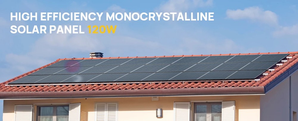 AFERIY AF-SG120 120W Monokristallines Glas-Solarpanel, 23% hoher Wirkungsgrad, 3,2mm gehärtetes Glas, Rahmen aus Aluminiumlegierung, IP68 wasserdicht, einfache Installation für Outdoor-Powerstations