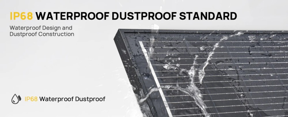 AFERIY AF-SG120 120W Monokristallines Glas-Solarpanel, 23% hoher Wirkungsgrad, 3,2mm gehärtetes Glas, Rahmen aus Aluminiumlegierung, IP68 wasserdicht, einfache Installation für Outdoor-Powerstations