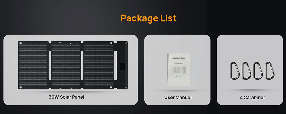 AFERIY AF-SL30 30W Portable Solar Panel, 25% Efficiency, ETFE-Laminated Design, IP65 Waterproof, Dual Fast-Charge Outputs, Ideal for Outdoor & Emergency Power