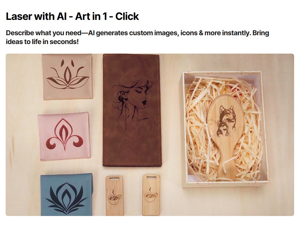 Graveur laser diode ATOMSTACK Atelier 12W, classe 1 FDA, vitesse de 4000 mm/s, précision de 0,01 mm, zone de travail de 120 x 120 mm, caméra HD intégrée, compatible avec le bois, le métal, le cuir et le feutre.