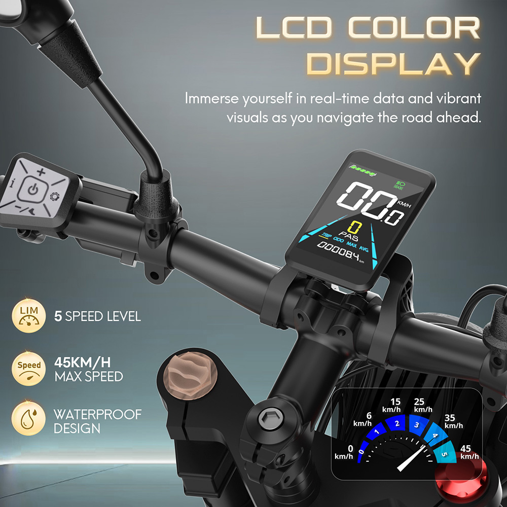 Fafrees F20 Ultra Electric Bike EU L1e-B Certified Version, 750W Motor, 48V 25Ah Battery, 20*5 inch Tires, 45km/h Max Speed, 140km Max Range, Hydraulic Disc Brakes, Hydraulic Suspension, LCD Display, Shimano 7-speed - Grey