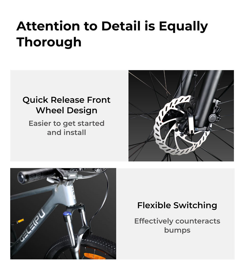 GELEIPU C30R-17 Carbonfaser-Fahrrad, 27,5-Zoll-Reifen, hydraulische Scheibenbremsen vorne und hinten, 27-Gang-Schaltung