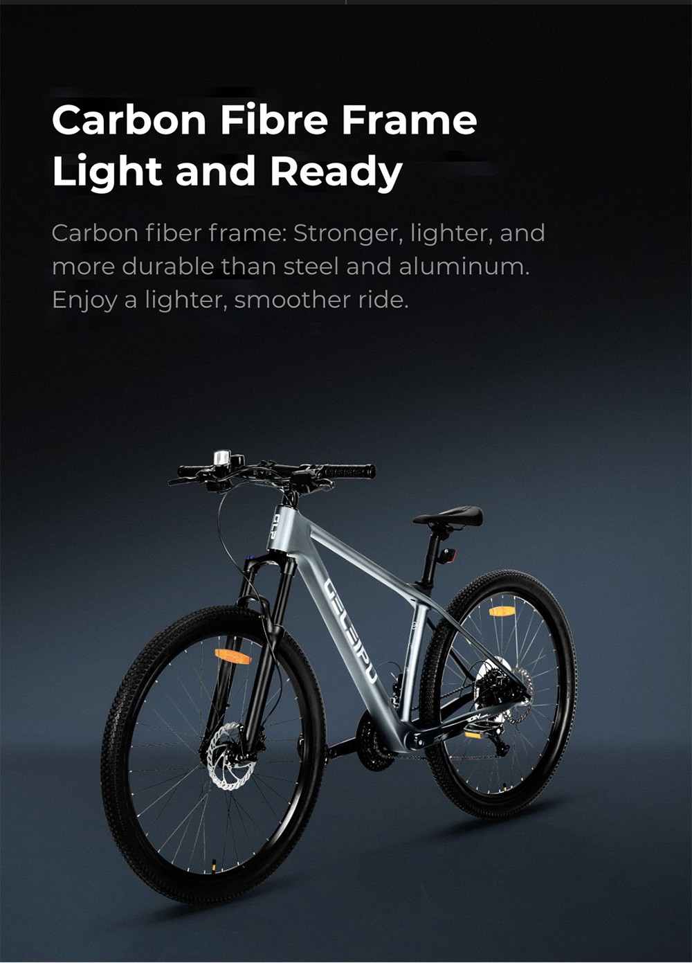 GELEIPU C30R-17 Carbonfaser-Fahrrad, 27,5-Zoll-Reifen, hydraulische Scheibenbremsen vorne und hinten, 27-Gang-Schaltung