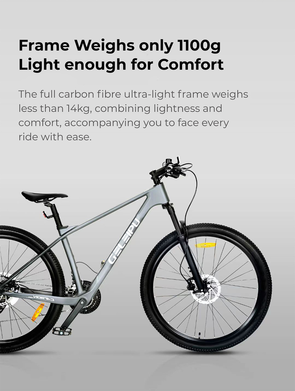 GELEIPU C30R-17 Carbonfaser-Fahrrad, 27,5-Zoll-Reifen, hydraulische Scheibenbremsen vorne und hinten, 27-Gang-Schaltung