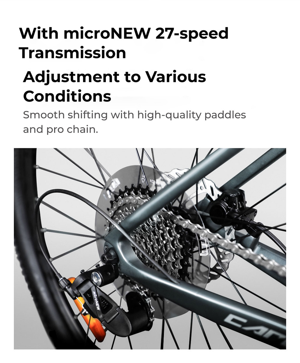 GELEIPU C30R-17 Carbonfaser-Fahrrad, 27,5-Zoll-Reifen, hydraulische Scheibenbremsen vorne und hinten, 27-Gang-Schaltung