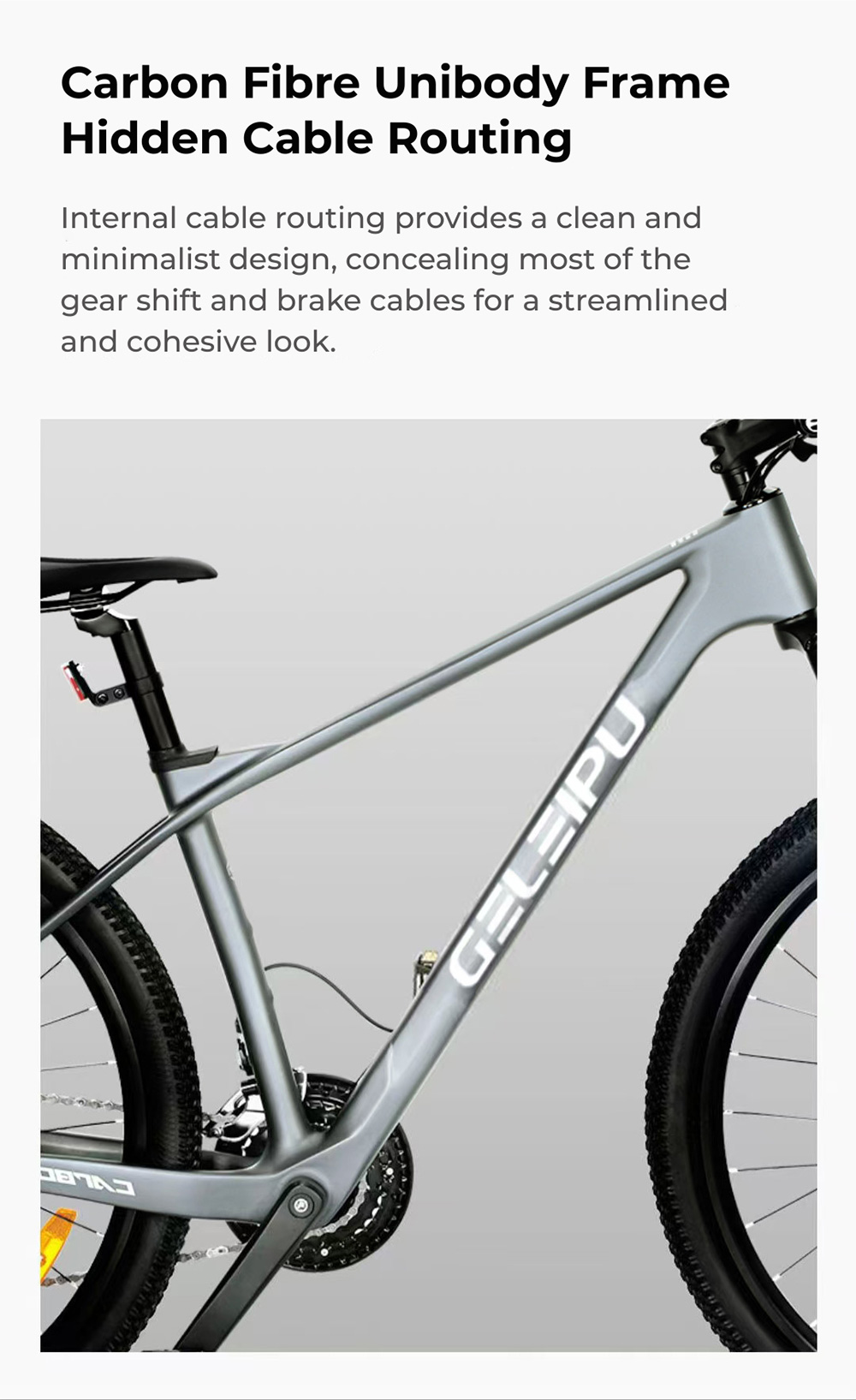 GELEIPU C30R-17 Carbonfaser-Fahrrad, 27,5-Zoll-Reifen, hydraulische Scheibenbremsen vorne und hinten, 27-Gang-Schaltung