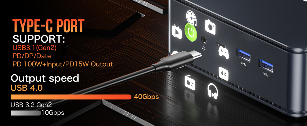 GMKtec M6 Mini PC, AMD Ryzen 5 6600H 6 Cores Max 4.5GHz, 16GB DDR5 RAM 512GB SSD, 1* Full-feature Type-C + 1*HDMI + 1*DP 4K@60Hz Triple Screen Display, WiFi 6E Bluetooth 5.2, 3*USB3.2 1*USB2.0 2*RJ45 1*3.5mm Headset Jack