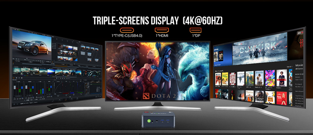 GMKtec M6 Mini PC, AMD Ryzen 5 6600H 6 Cores Max 4.5GHz, 16GB DDR5 RAM 512GB SSD, 1* Full-feature Type-C + 1*HDMI + 1*DP 4K@60Hz Triple Screen Display, WiFi 6E Bluetooth 5.2, 3*USB3.2 1*USB2.0 2*RJ45 1*3.5mm Headset Jack