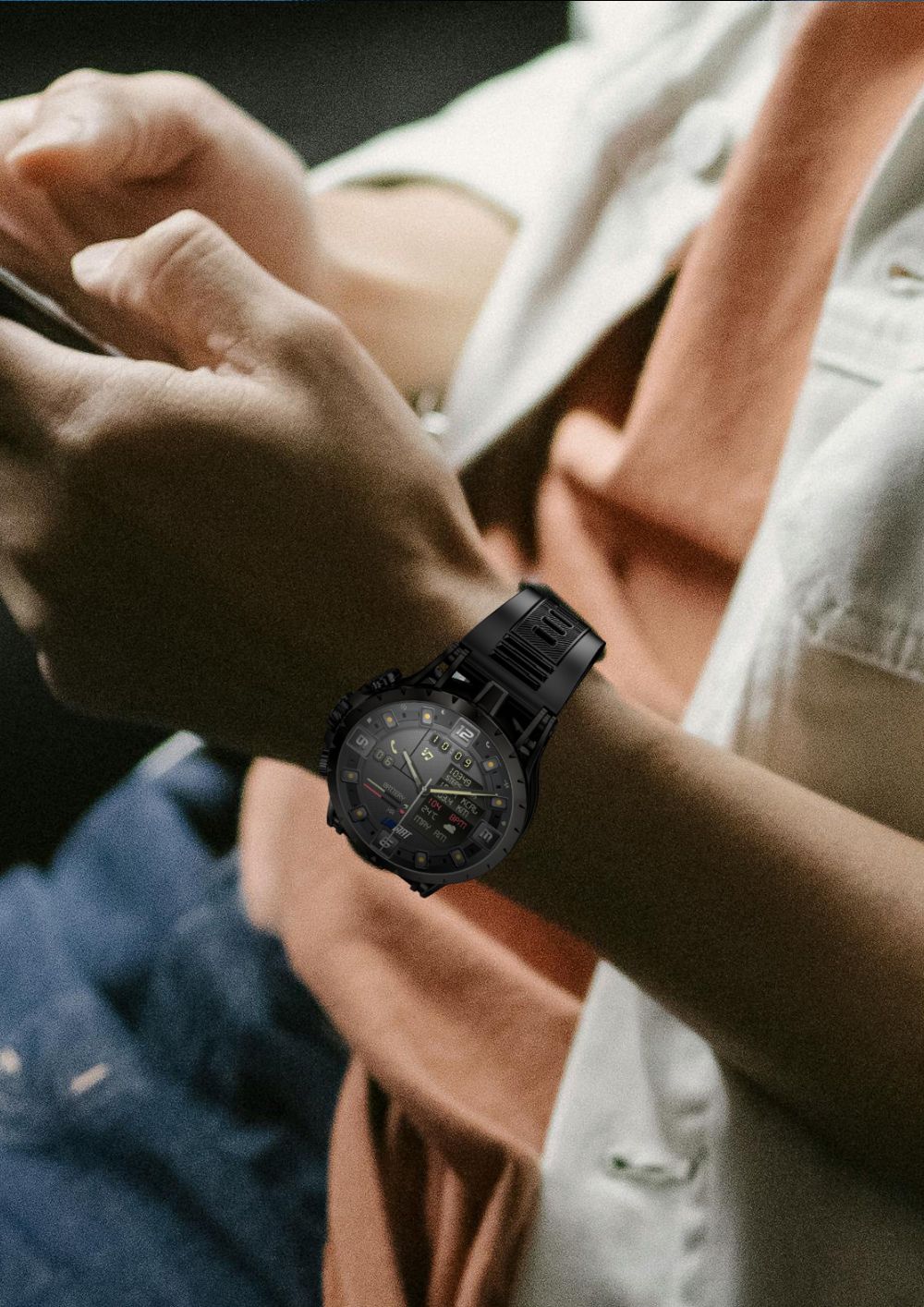 LOKMAT APPLLP 4 Smartwatch, 1.508-inch AMOLED Screen, Support 4G/5G SIM Card, Heart Rate Blood Oxygen Monitoring, NFC Function, GPS Positioning