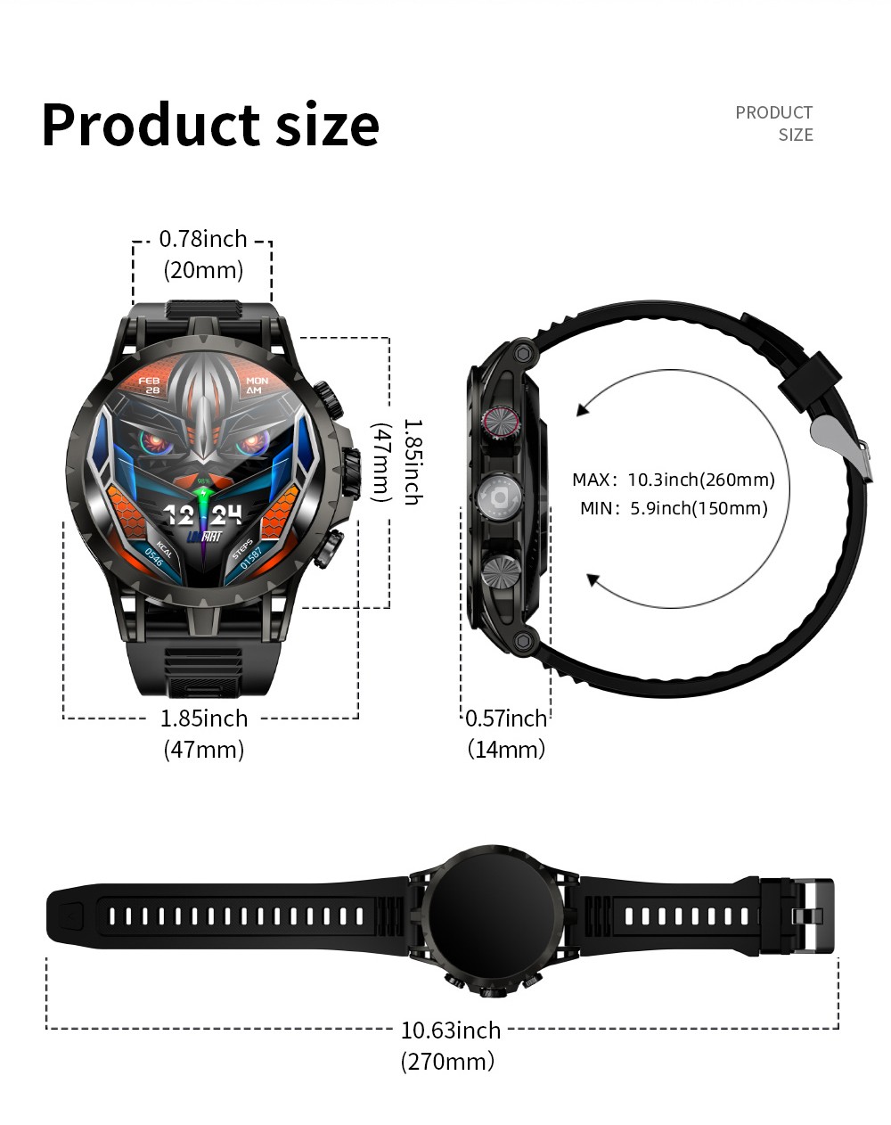 LOKMAT APPLLP 4 Smartwatch, 1.508-inch AMOLED Screen, Support 4G/5G SIM Card, Heart Rate Blood Oxygen Monitoring, NFC Function, GPS Positioning