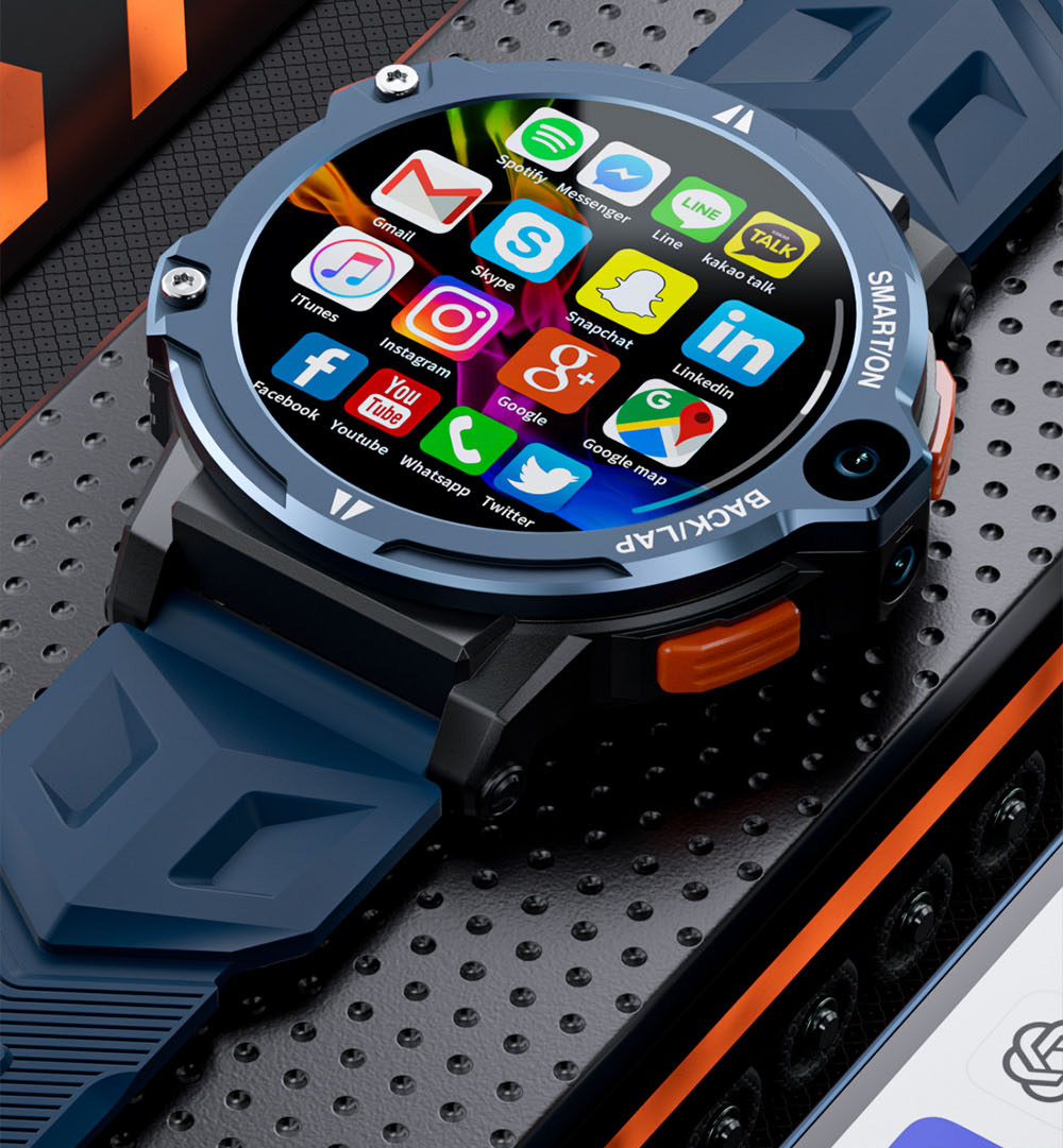 LOKMAT APPLLP 6 Pro 4G LTE Phone Watch, 4GB RAM 64GB ROM, Heart Rate Monitor, Support 2.4G WiFi, Beidou, GPS - Blue