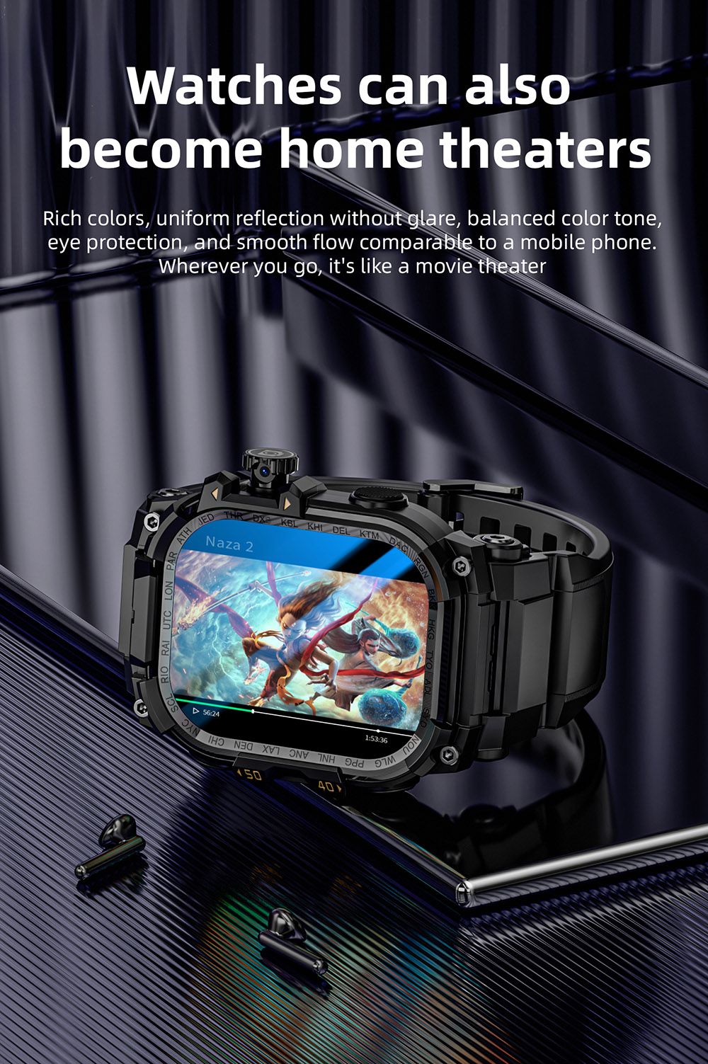 LOKMAT APPLLP 7 MAX Smartwatch, 2.06 inch AMOLED Screen, Supports 4G/5G LTE, GPS Positioning, Heart Rate Monitoring