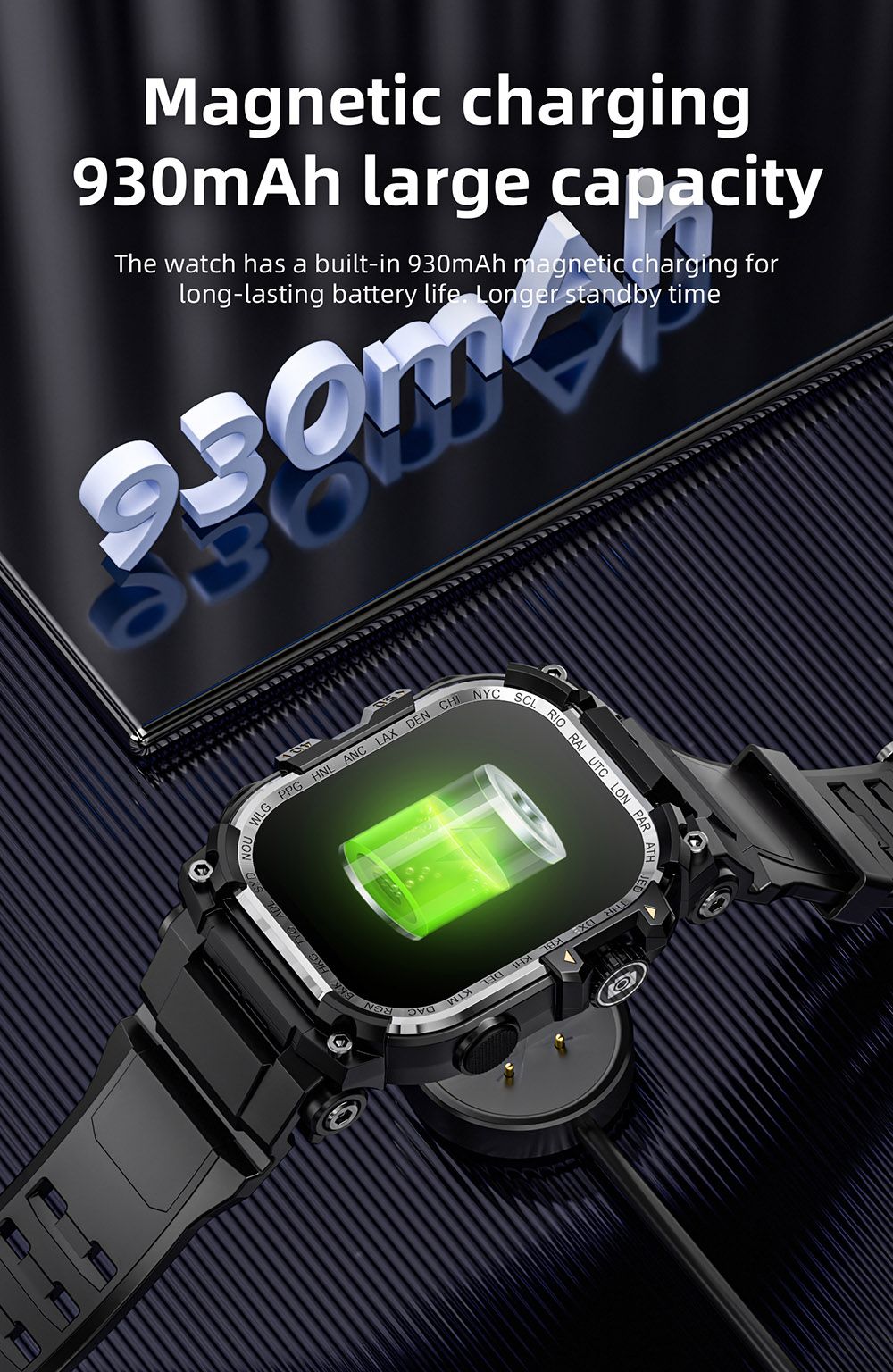 LOKMAT APPLLP 7 MAX Smartwatch, 2.06 inch AMOLED Screen, Supports 4G/5G LTE, GPS Positioning, Heart Rate Monitoring