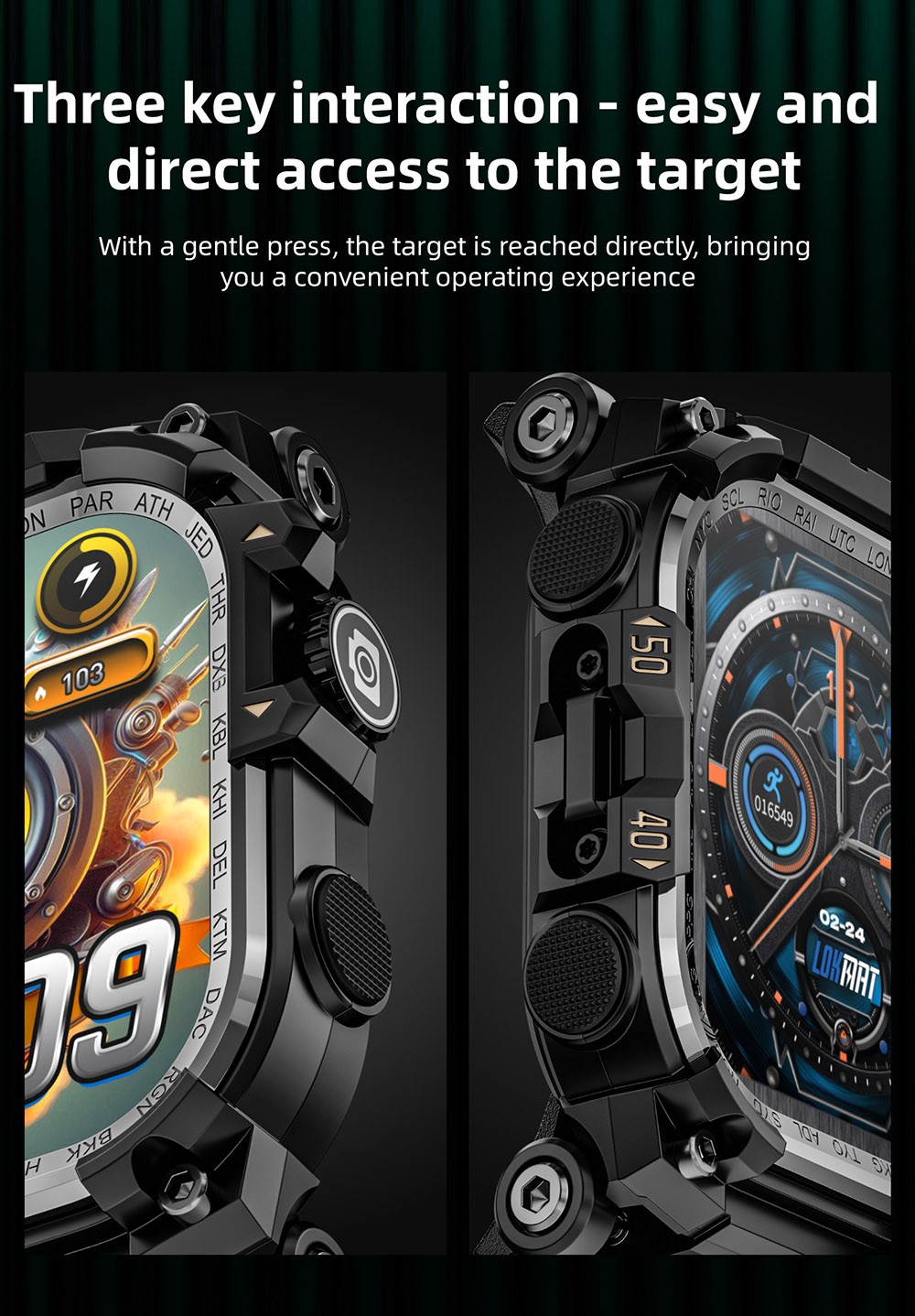 LOKMAT APPLLP 7 MAX Smartwatch, 2.06 inch AMOLED Screen, Supports 4G/5G LTE, GPS Positioning, Heart Rate Monitoring