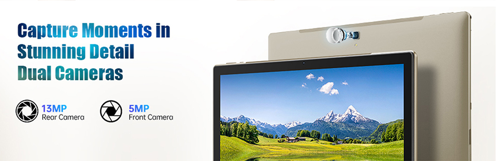 MESWAO B1 Tablet, 14.1 inch 1920*1080 IPS Screen, MTK6769 8 Cores, 6GB RAM 128GB ROM, Android 13, WiFi 5 Bluetooth 5.2, 13MP+5MP Camera, 10000mAh Battery, 4*Speakers - US Plug, Grey