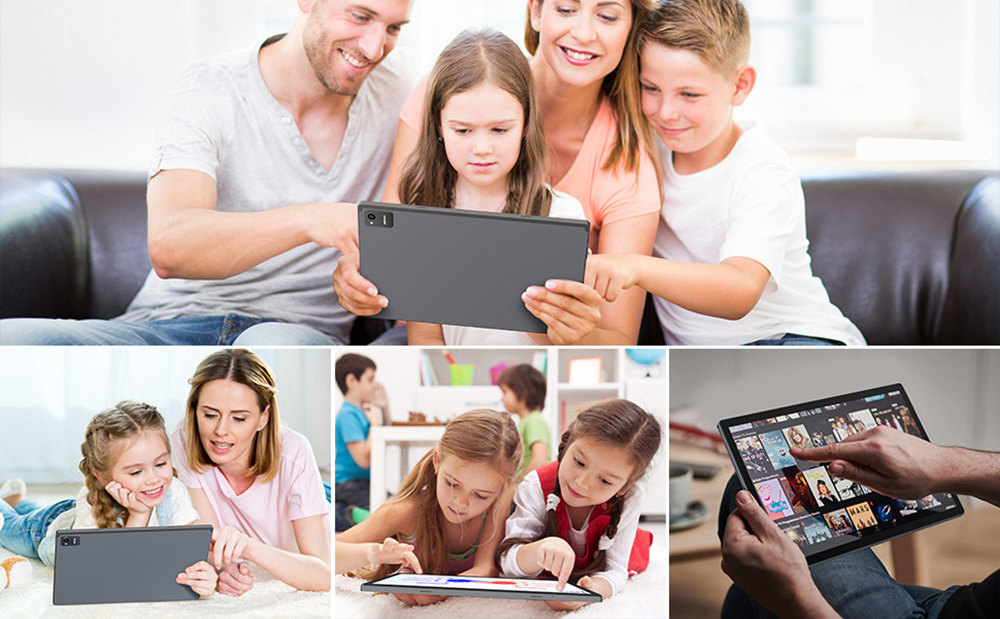 MESWAO B2 Tablet, 14 inch 1920*1200 IPS Screen, MTK6769 8 Cores, 6GB RAM 128GB ROM, Android 13, WiFi 5 Bluetooth 5.0, 10000mAh Battery, 32MP+5MP Camera, 4*Speakers - US Plug, Grey