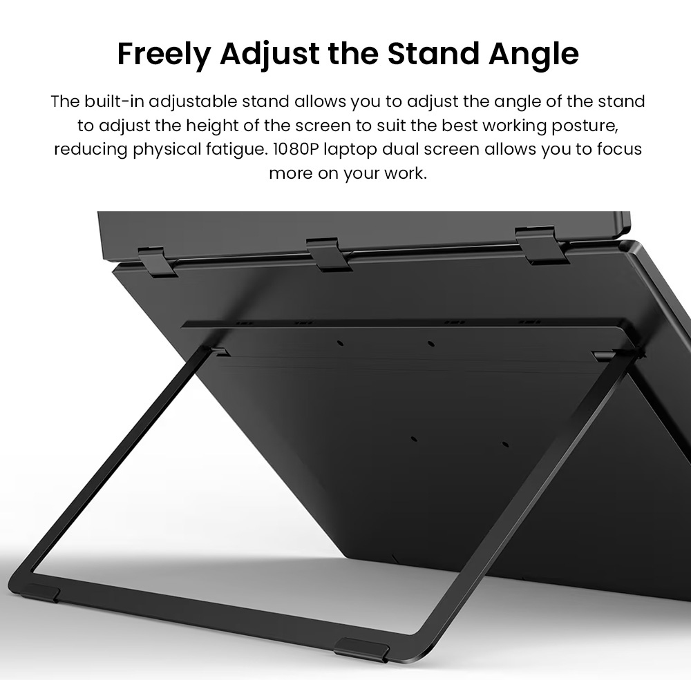 UPERFECT Delta Max Touch Dual Screen Portable Monitor, 18.5 inch 1920*1080 100Hz IPS Touchscreen, 178° Viewing Angle, Built-in Speakers, 2*Full-Featured Type-C, 1*USB, 1*mini HDMI - US Plug