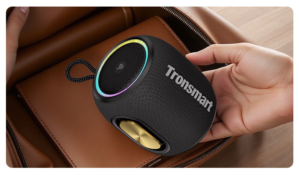 Tronsmart T8 Mini Hordozható Kültéri Hangszóró, 16 W-os teljesítmény, Akár 20 Óra Akkumulátor Üzemidő, IPX7 Vízállóság - szürke