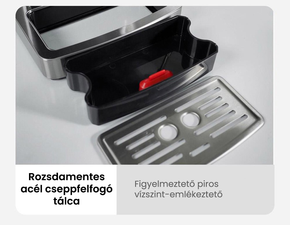 HiBREW H10A félautomata eszpresszó kávéfőző, 19 bar nyomás, tejhabosító, állítható hőmérséklet, 58 mm-es kávéadagoló, 350 ml-es kancsó, csészemelegítő, hideg/forró kávéfőző