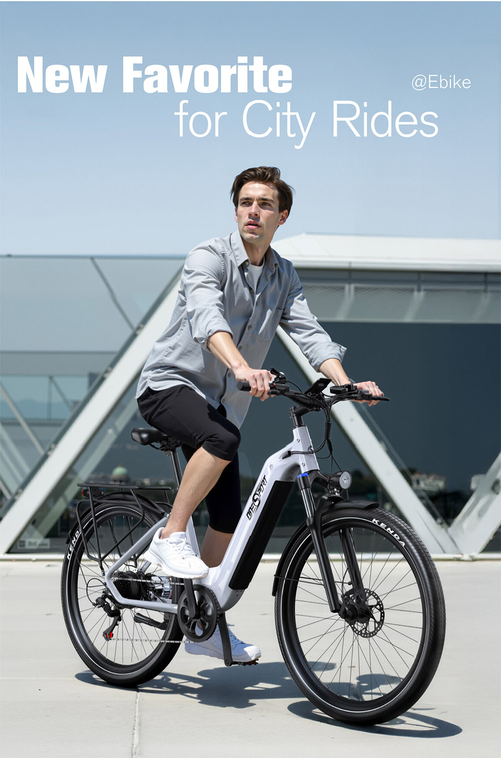 ONESPORT OT05 Vélo électrique, 27,5" Cadre en aluminium, Batterie 36V 18,2Ah, 25km/h, Moteur ANANDA 250W, Capteur de couple Shimano 7 vitesses, 60-120KM Portée maximale, Disque à huile, Charge maximale 100kg - Blanc