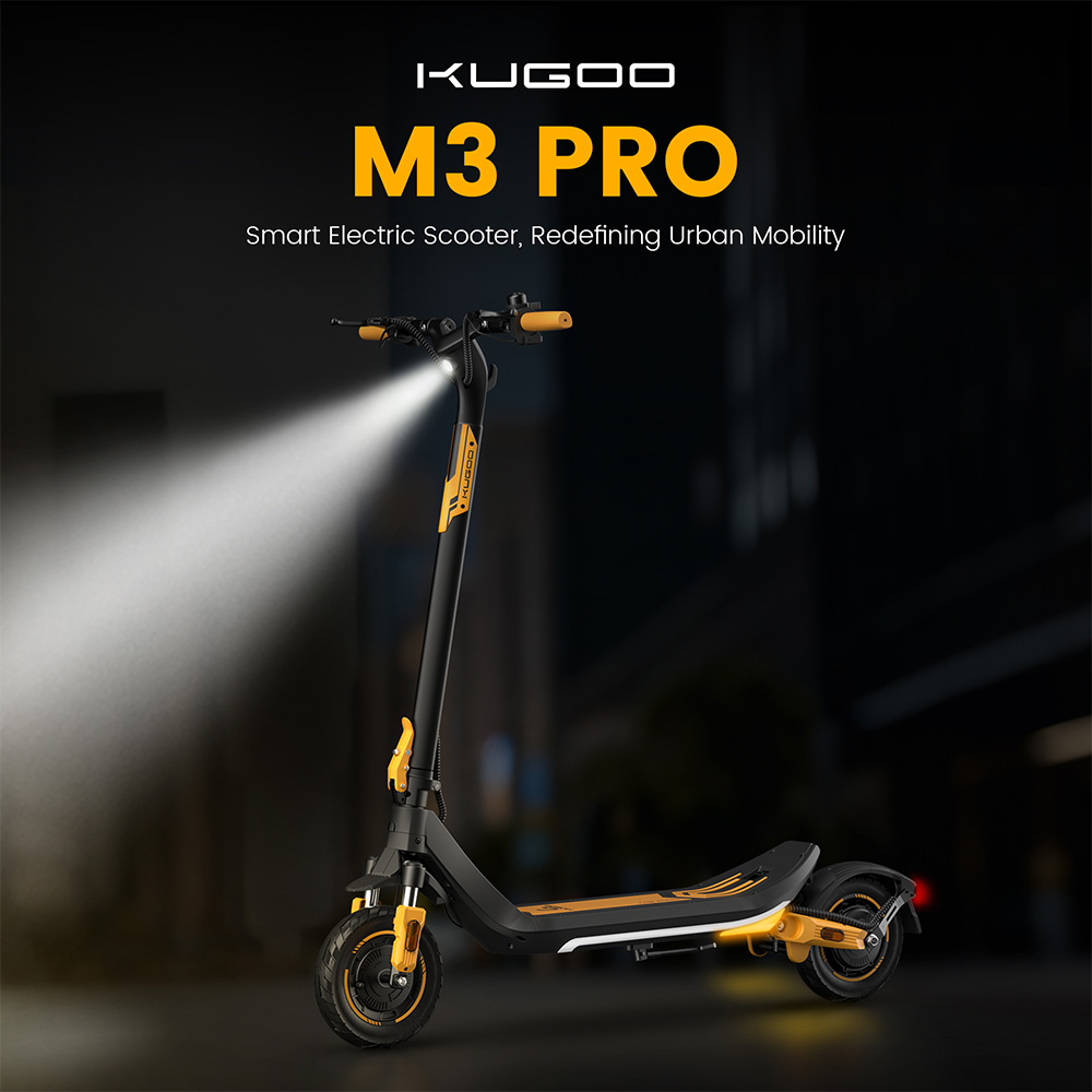 KUGOO M3 PRO Elektroroller, 600-W-Motor, 48-V-13-Ah-Akku, 10-Zoll-Reifen, 46 km/h Höchstgeschwindigkeit, 64 km Reichweite, Doppelscheibenbremsen, Doppelfederung, NFC-Entsperrung