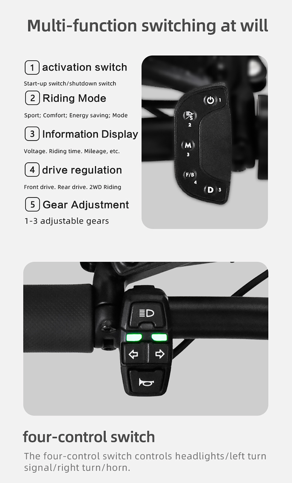 BOYUEDA Q7 Pro Max Elektroroller, 1600 W*2 Motor, 52 V 28 Ah Akku, 10 Zoll Reifen, 70 km/h Höchstgeschwindigkeit, 110 km Reichweite, zwei hydraulische Scheibenbremsen, hydraulischer Stoßdämpfer vorne und Federstoßdämpfer hinten, LCD-Display