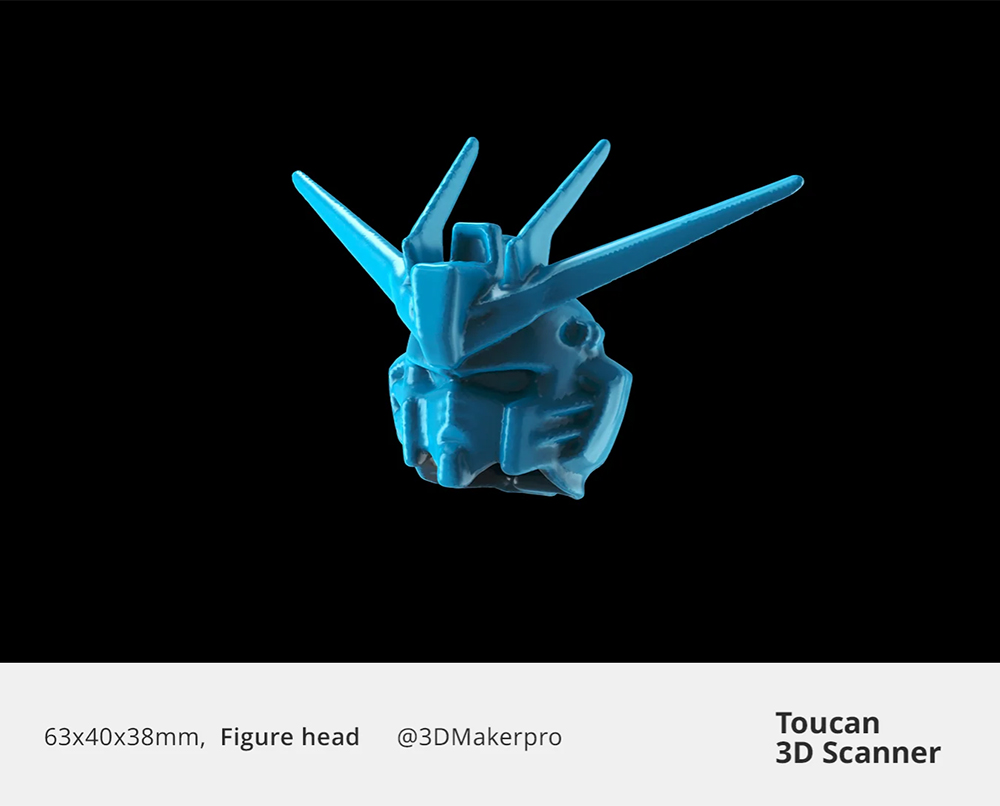 3DMakerpro Toucan prémium 3D szkenner, 0,03 mm-es pontosság, önálló többfunkciós készülék, kettős látószög 135×185–1000×750 mm, 48 MP színes, 6600 mAh-s akkumulátor, Wi-Fi 6