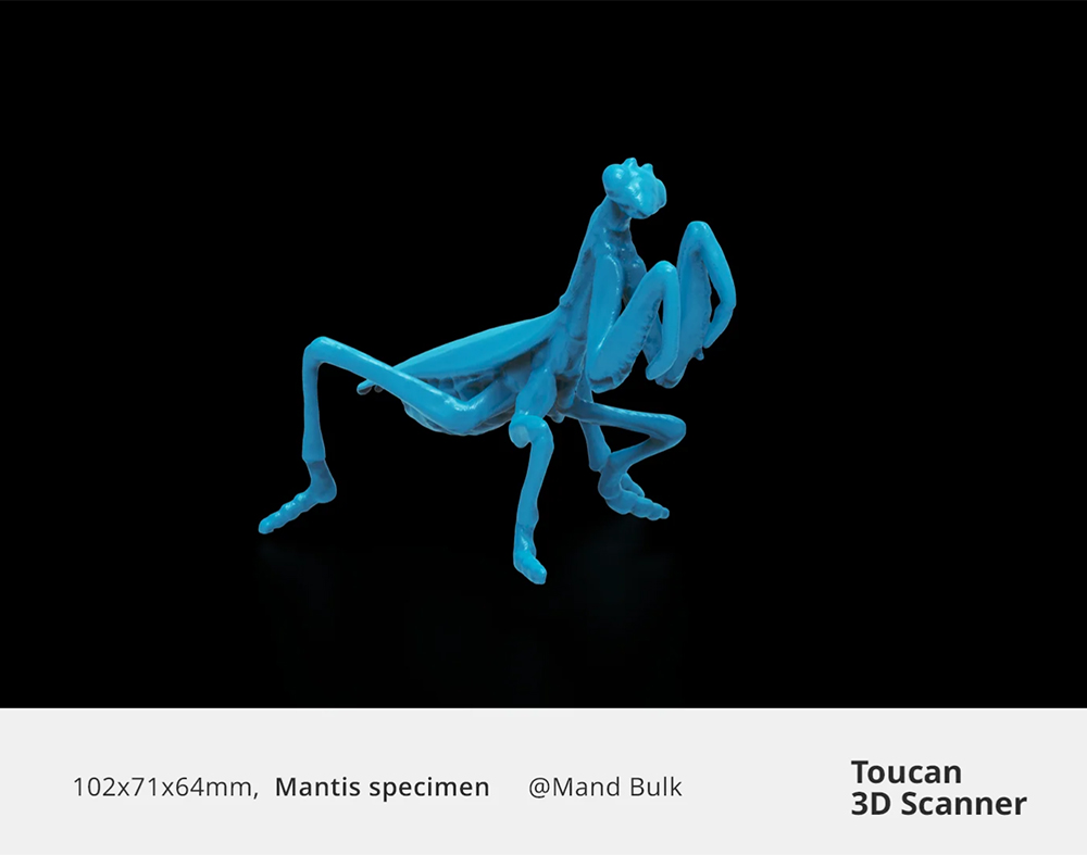 3DMakerpro Toucan prémium 3D szkenner, 0,03 mm-es pontosság, önálló többfunkciós készülék, kettős látószög 135×185–1000×750 mm, 48 MP színes, 6600 mAh-s akkumulátor, Wi-Fi 6