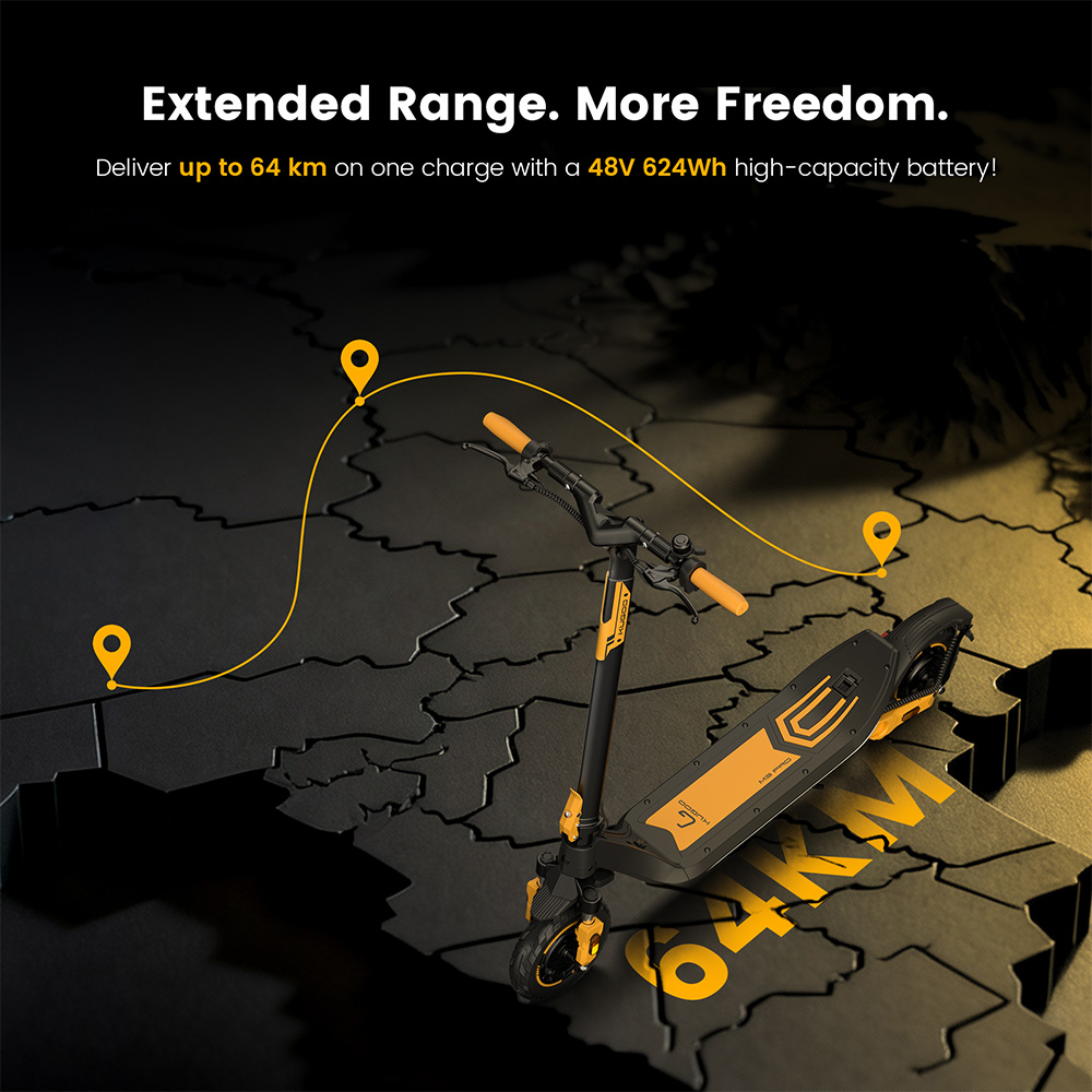 KUGOO M3 PRO Trottinette électrique, moteur 600 W, batterie 48 V 13 Ah, pneus 10 pouces, vitesse maximale 46 km/h, autonomie 64 km, freins à disque doubles, double suspension, déverrouillage NFC