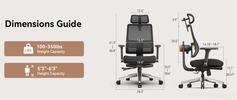 NEWTRAL MagicH-BPro Ergonomic Chair with Footrest + Detachable Workstation Desktop, Black