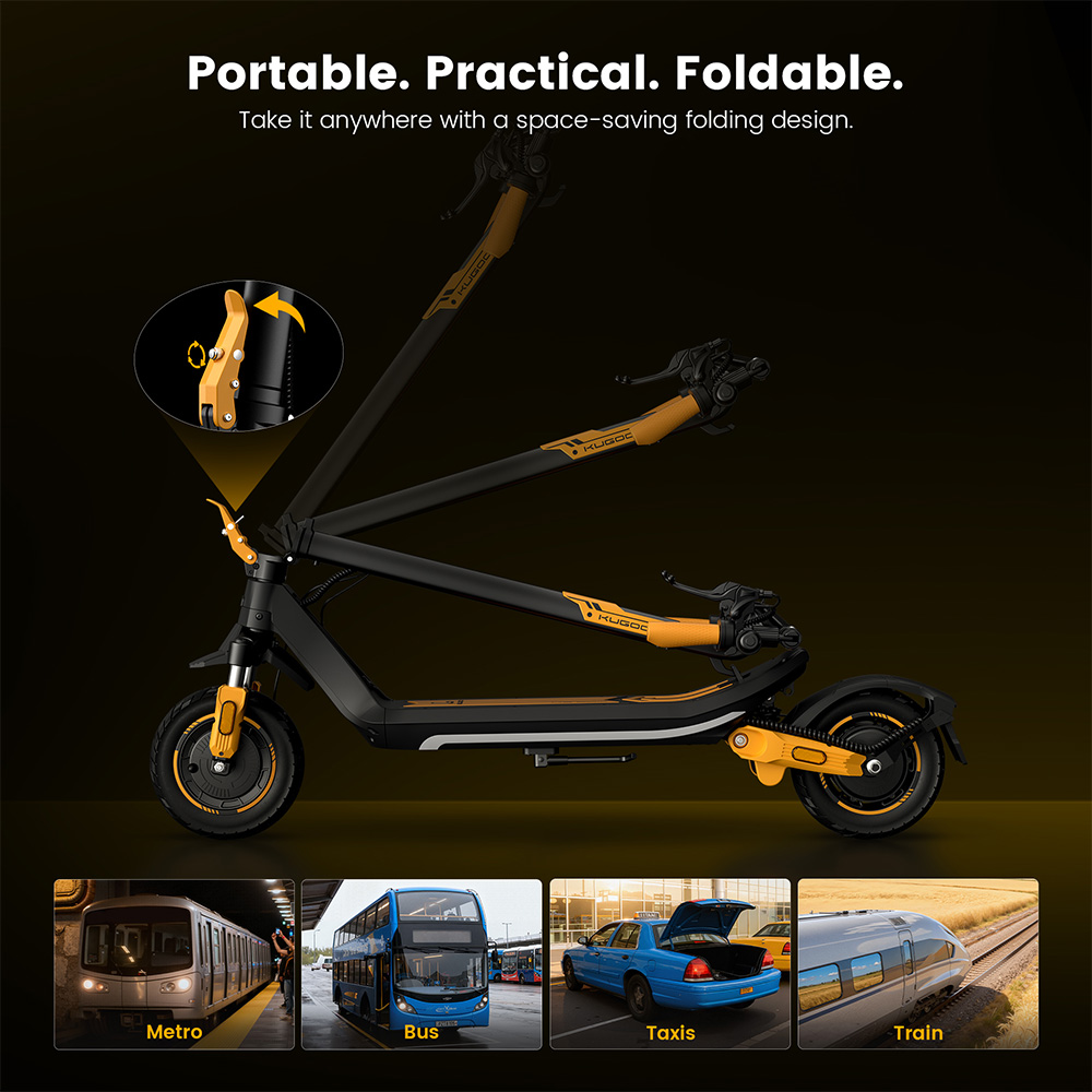 KUGOO M3 PRO Elektromos Roller, 600 W-os Motor, 48 V 13 Ah Akkumulátor, 10 colos Gumiabroncsok, 46 km/h Max. Sebesség, 64 km Hatótávolság, Dupla Tárcsafék, Dupla Felfüggesztés, NFC Feloldás